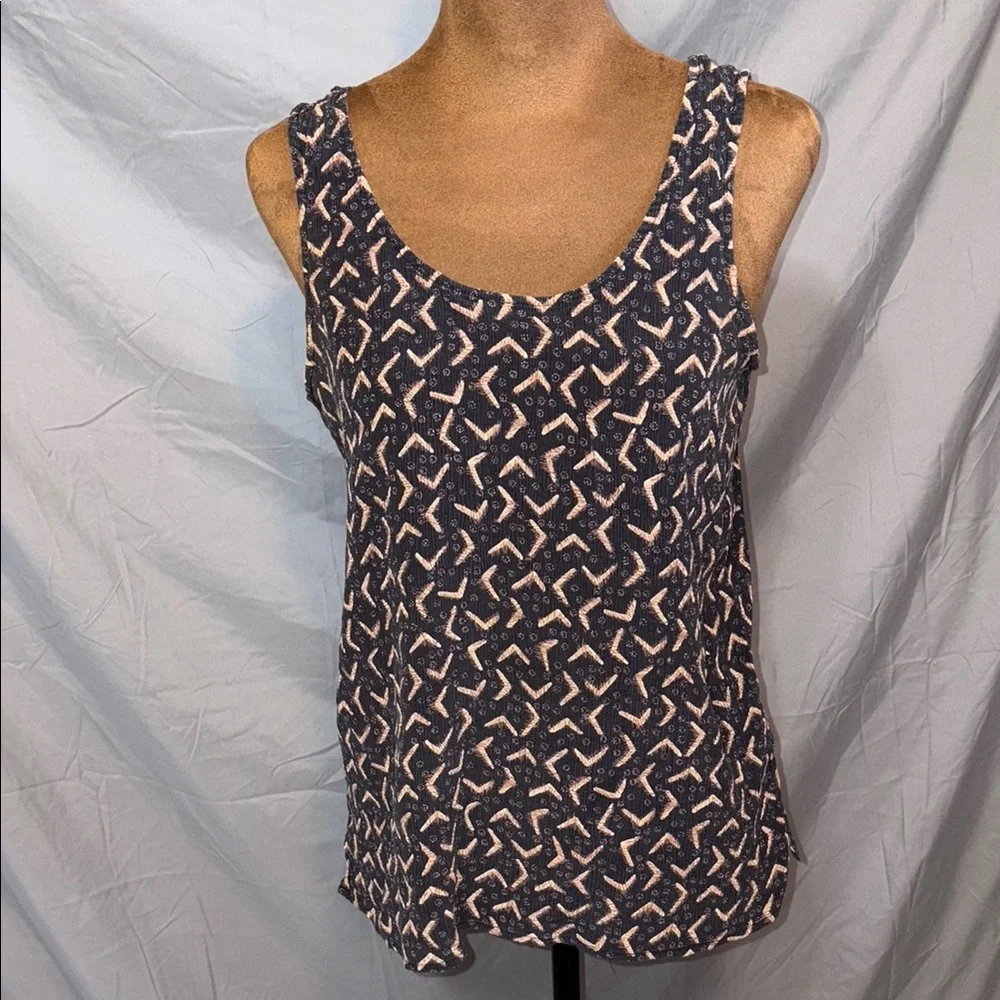 Saks Fifth Avenue Black and Tan Sleeveless Tank Top - Picture 1 of 6